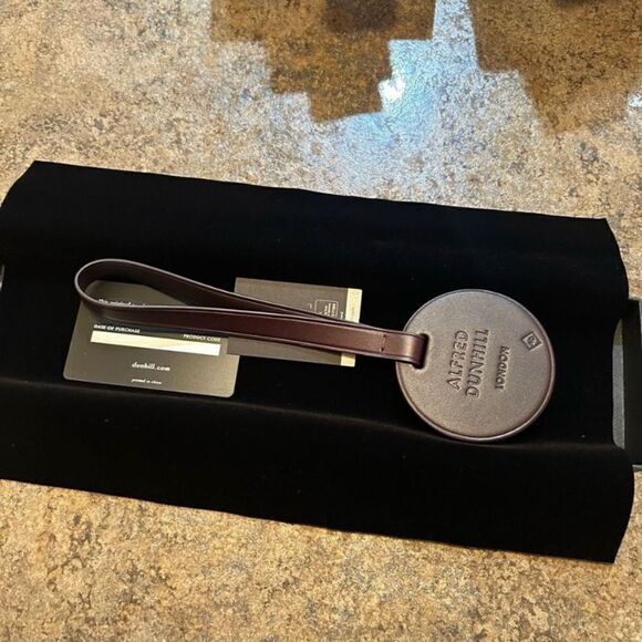 Dunhill Brown leather luggage tag NWT - Picture 3 of 7
